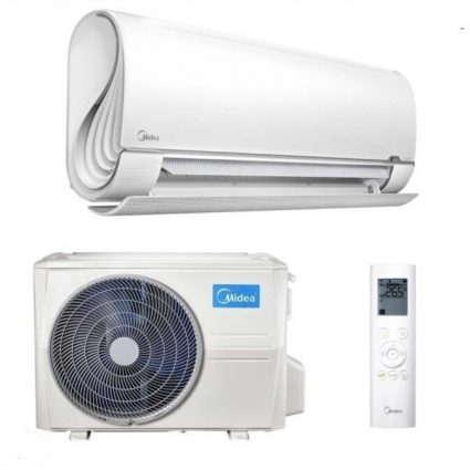 MIDEA SPLIT BREEZELESS 3.5/3.8 KW  bevėjis sieninis šilumos siurblys oras - oras MSFAAU-12HRFN8-QRD6GW - MOB01-12HFN8-QRD6GW(A)