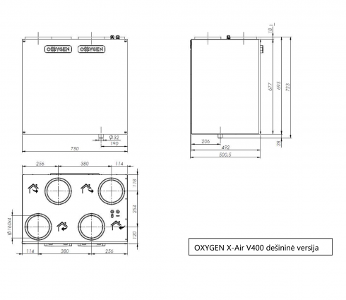 OXYGEN X-Air V400 rekuperatorius 1