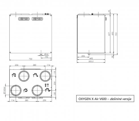 Oxygen X-Air V600 rekuperatorius 1